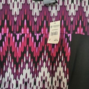 Versona Pink and Black Patterned Dress